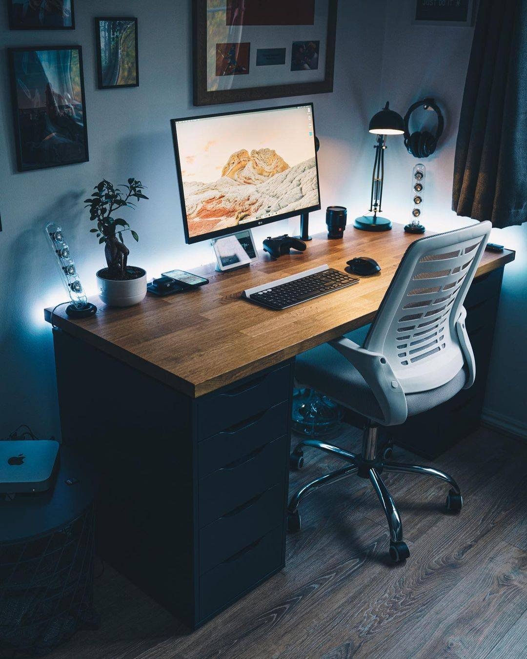 best desktops for ikea alex desks featuring an IKEA KARLBY top and dark ALEX drawer units